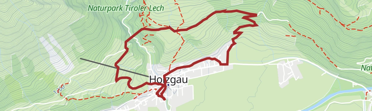 Route map: Holzgauer Hängebrückenrunde